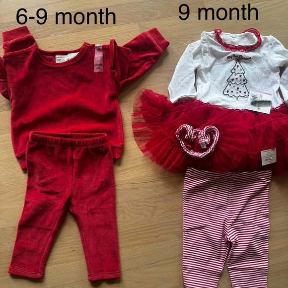 Little Me Festive Red and White Matching Set - Picture 1 of 1